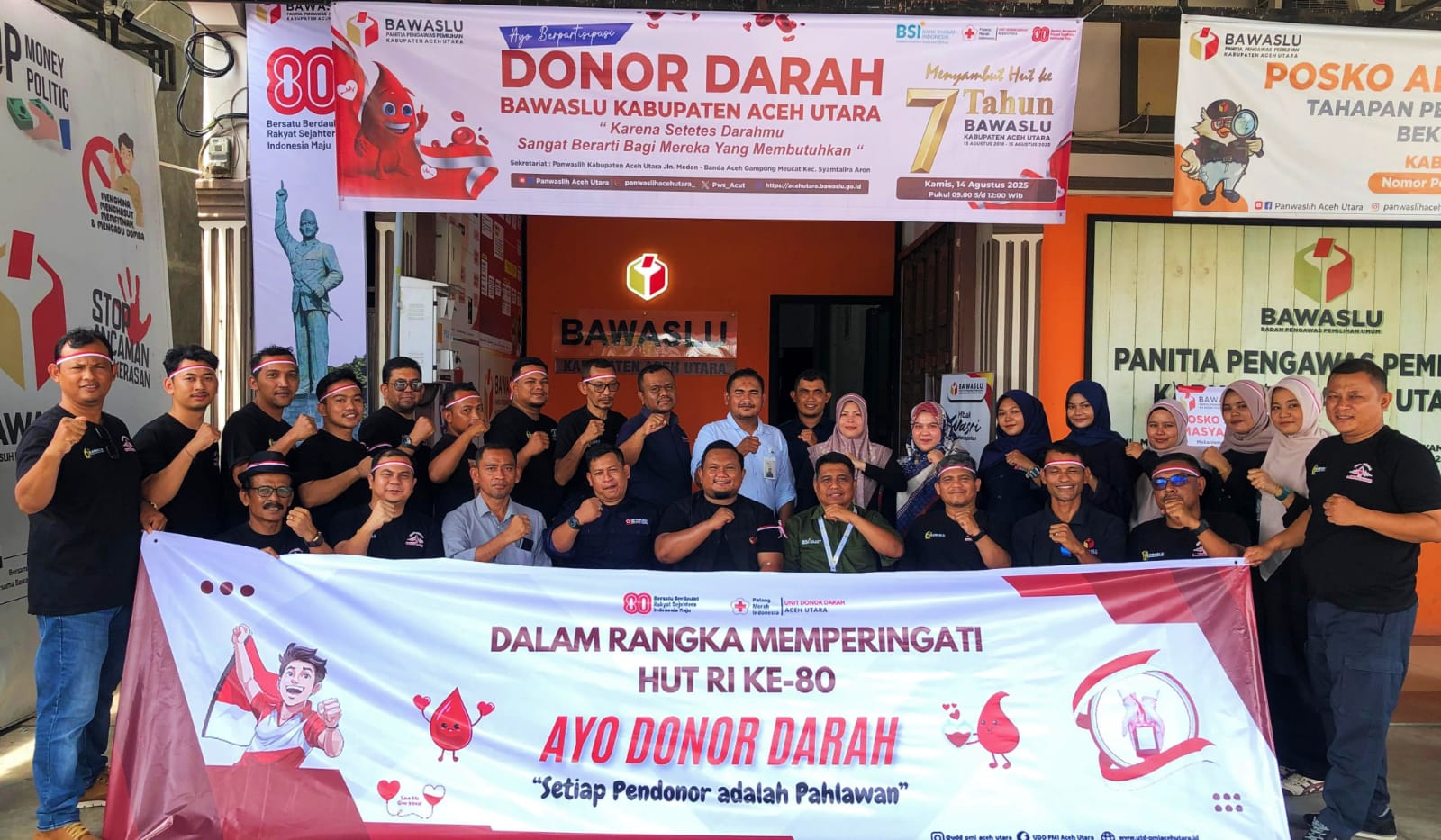 Jajaran Bawaslu_PMI_BSI_Kabupaten Aceh Utara